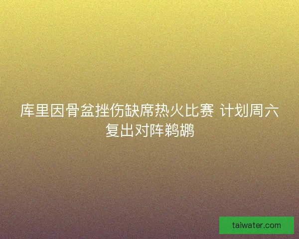 库里因骨盆挫伤缺席热火比赛 计划周六复出对阵鹈鹕