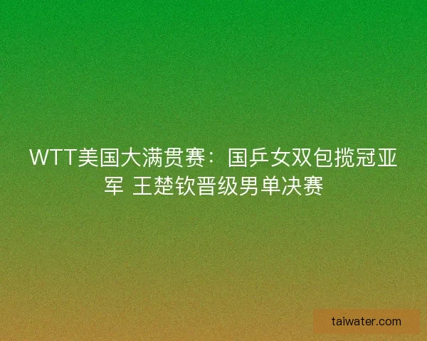 WTT美国大满贯赛：国乒女双包揽冠亚军 王楚钦晋级男单决赛